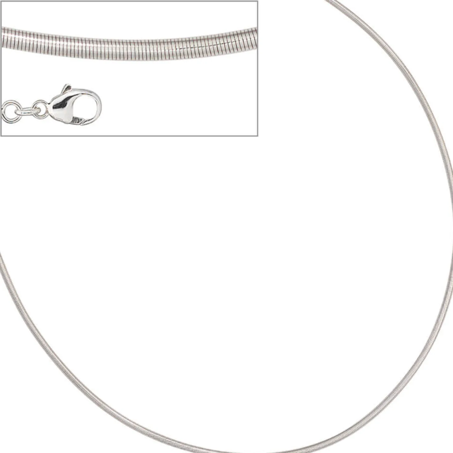 1,8mm Halsreif Collier Halskette Silberkette 925 Silber glänzend 45cm