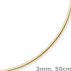3mm Halsreif Collier Omegareif Omegakette 750 Gold Gelbgold Goldkette 50cm Damen