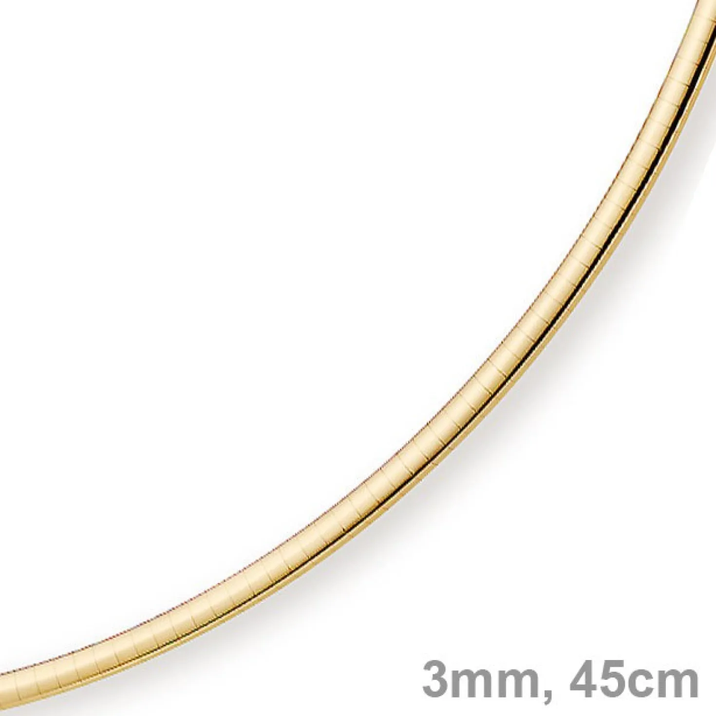 3mm Halsreif Collier Omegareif Omegakette 750 Gold Gelbgold Goldkette 45cm Damen