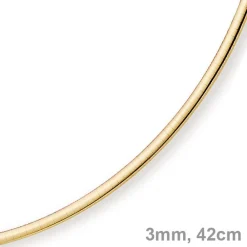 3mm Halsreif Collier Omegareif Omegakette 750 Gold Gelbgold Goldkette 42cm Damen