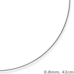 0,8mm Halsreif Halskette aus 750 Gold Weißgold 42cm