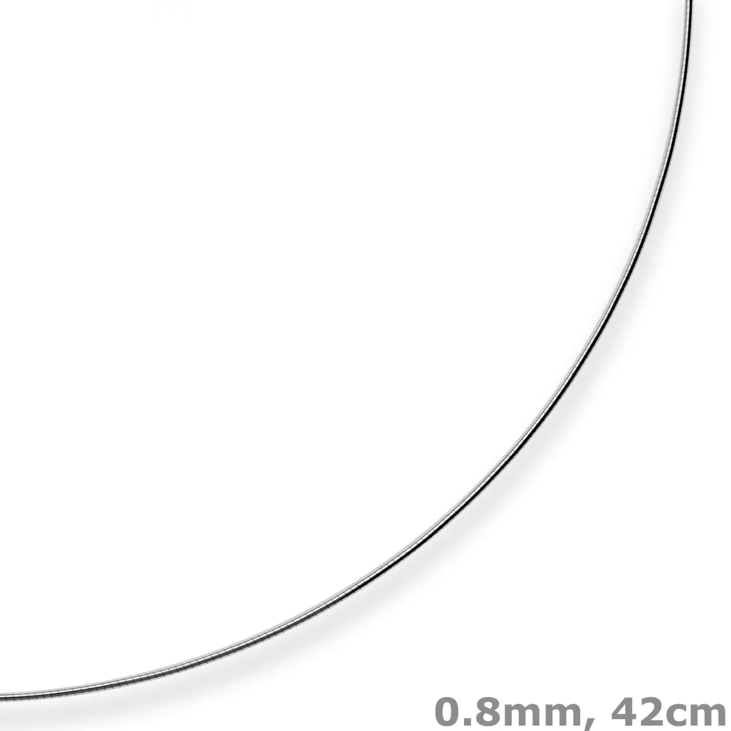 0,8mm Halsreif Halskette aus 750 Gold Weißgold 42cm