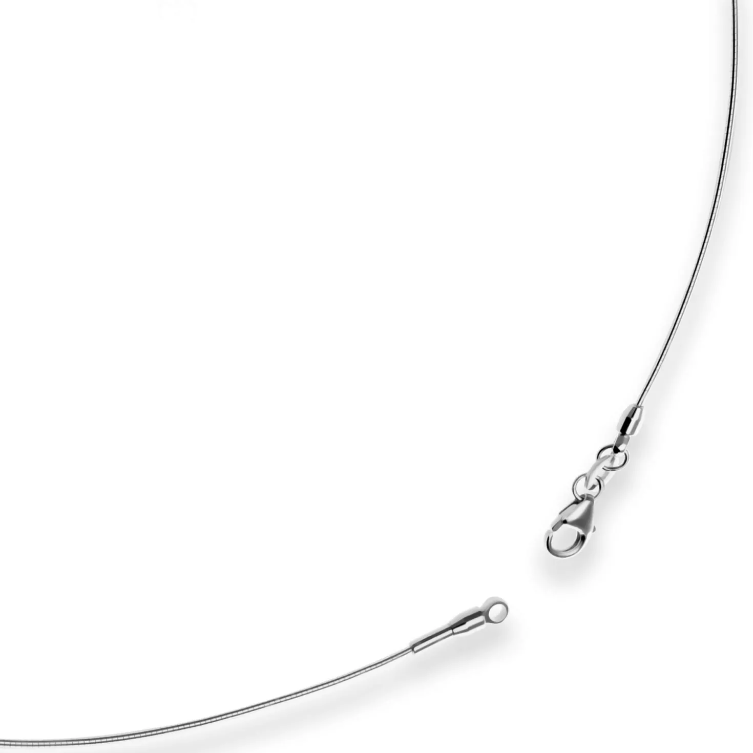 0,8mm Halsreif Halskette aus 750 Gold Weißgold 42cm