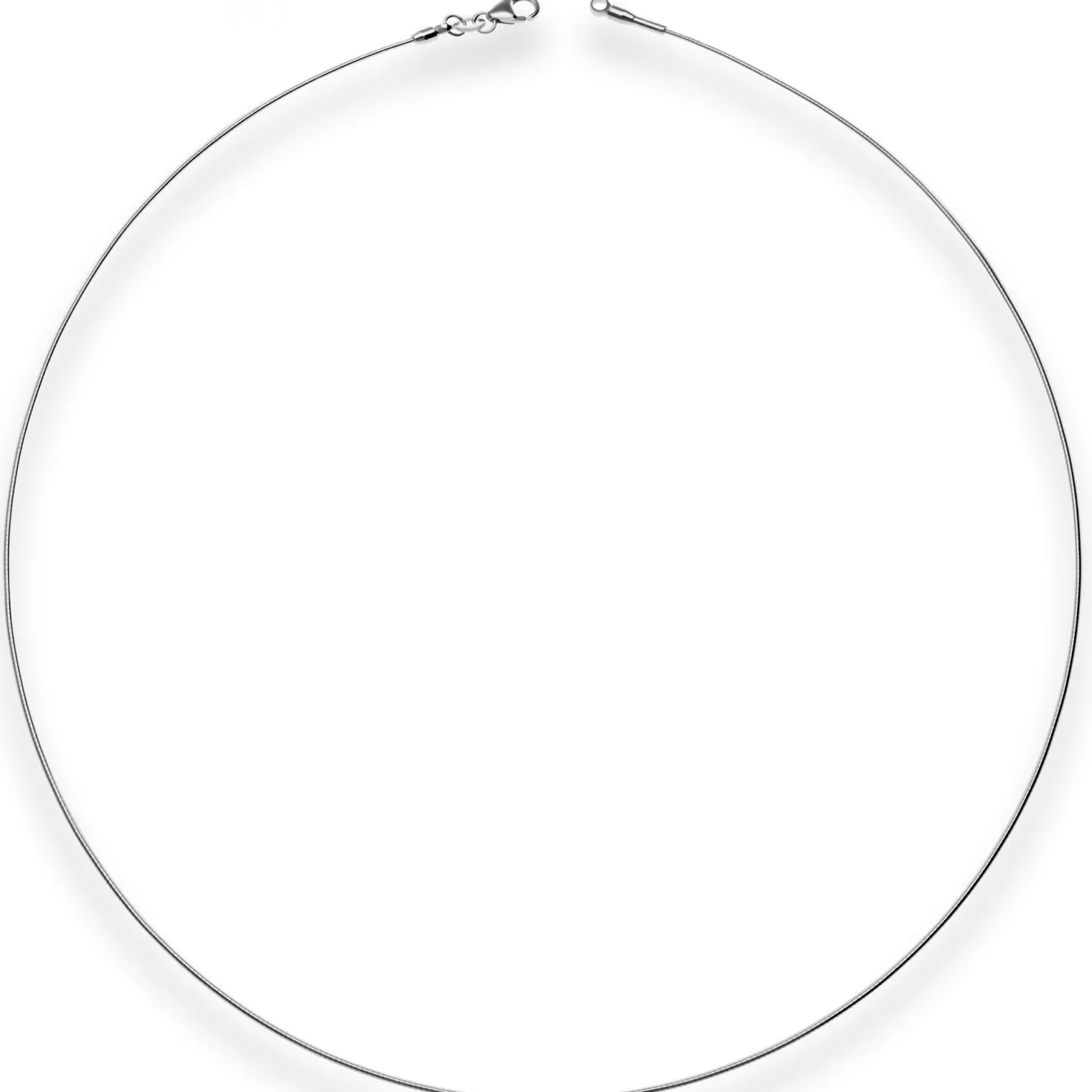 0,8mm Halsreif Halskette aus 750 Gold Weißgold 42cm