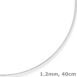 1,2mm Halsreif Halskette aus 925 Silber 40cm