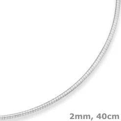 2mm Halsreif Halskette aus 925 Silber 40cm
