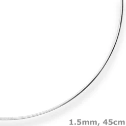 1,5mm Halsreif Halskette aus 925 Silber matt 45cm
