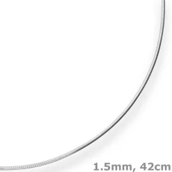 1,5mm Halsreif Halskette aus 925 Silber matt 42cm