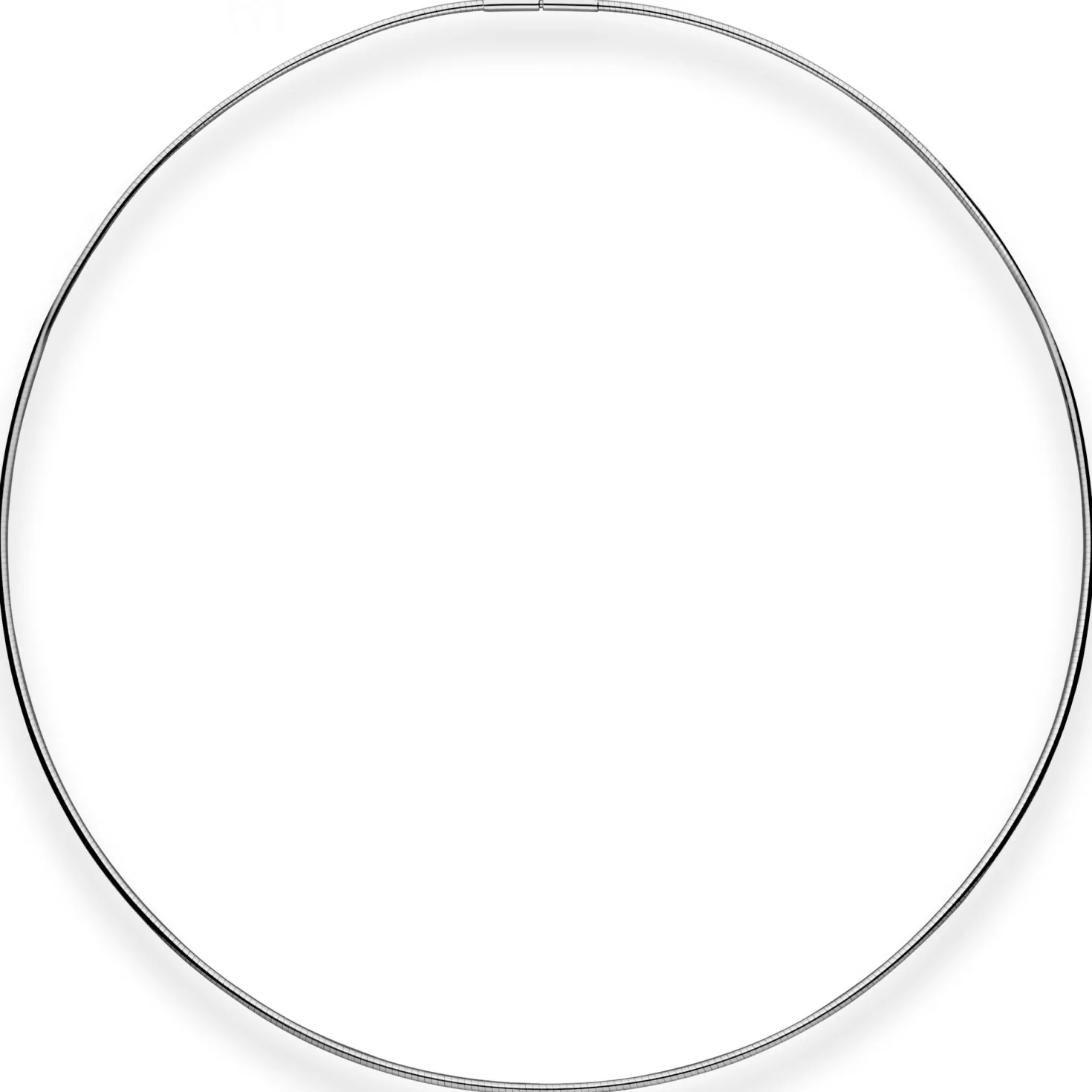 1,5mm Halsreif Halskette aus 925 Silber rhodiniert 45cm
