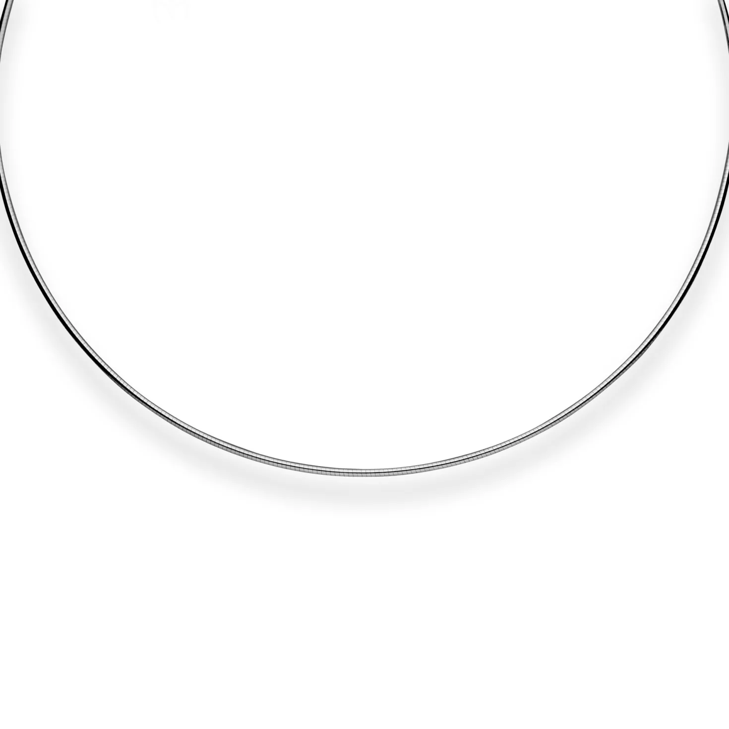 1,5mm Halsreif Halskette aus 925 Silber rhodiniert 45cm