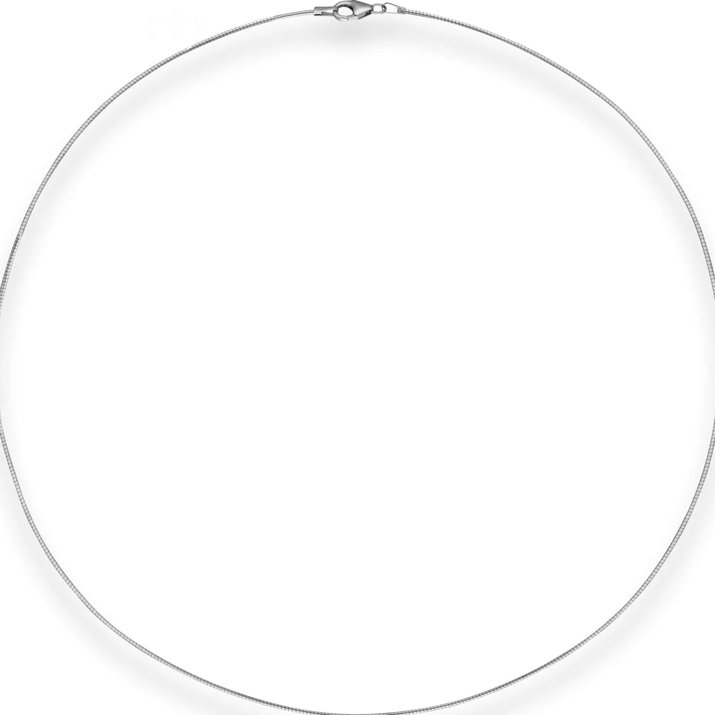 1mm Halsreif Halskette aus 925 Silber rhodiniert 50cm