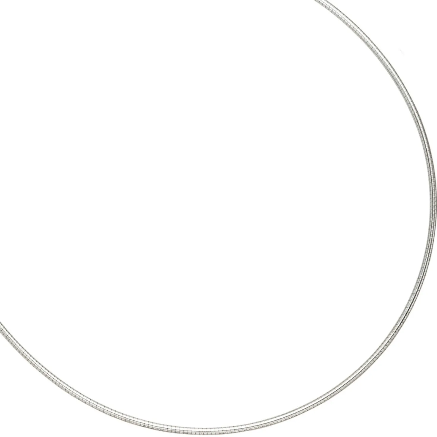1,1mm Halsreif Omegakette Collier aus 925 Silber rhodiniert rund 40cm