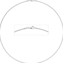 1,1mm Halsreif Omegakette Collier aus 925 Silber rhodiniert rund 40cm