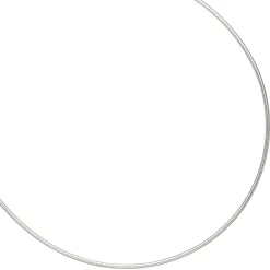 1,5mm Halsreif Omegakette Collier, 925 Silber rhodiniert, rund, 45cm