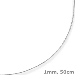 1mm Halsreif Omegakette Tondakette Collier Halskette aus 585 Gold Weißgold 50cm