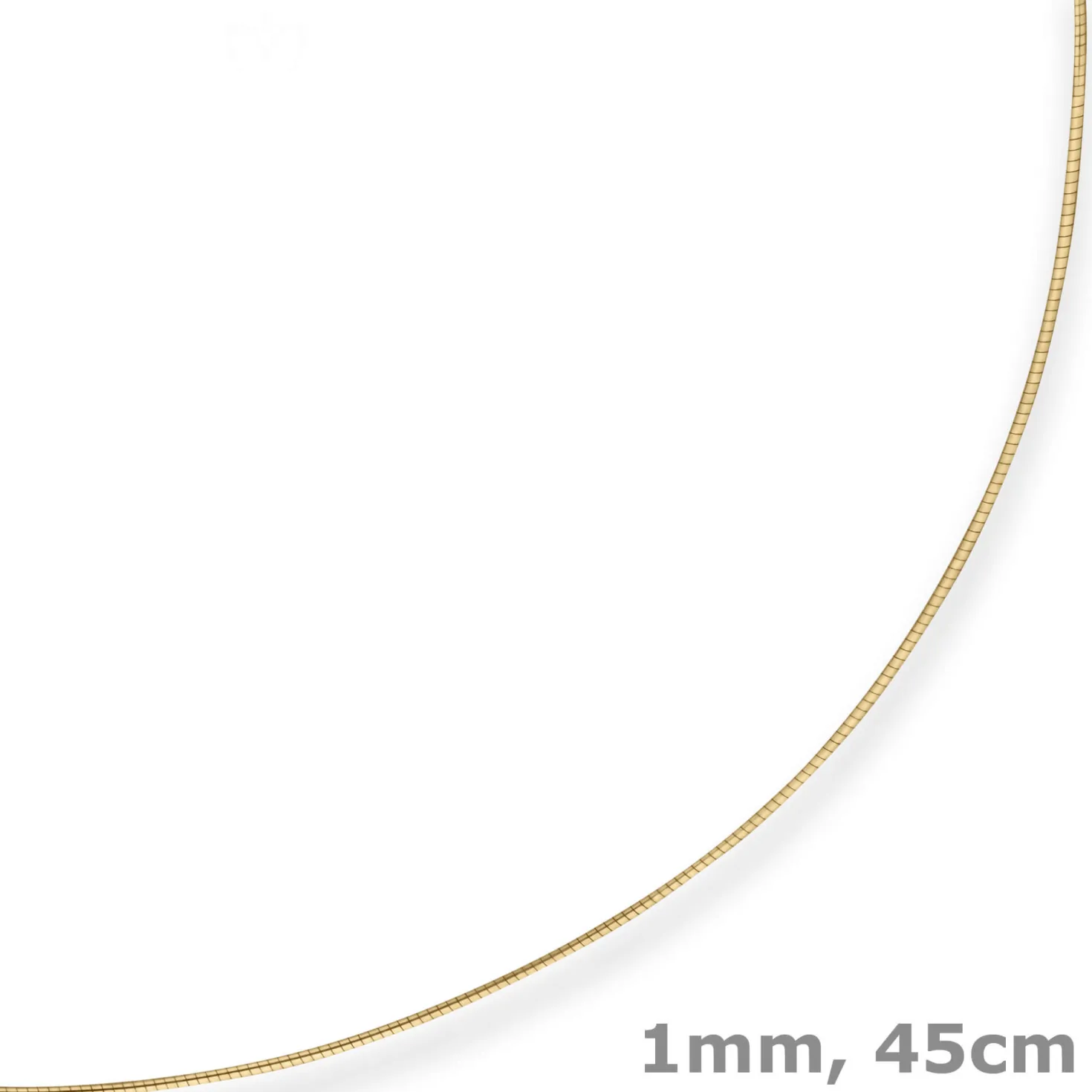 1mm Halsreif Omegakette Tondakette Collier Halskette aus 333 Gold Gelbgold 45cm