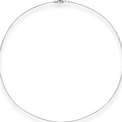 1mm Halsreif Omegakette Tondakette Collier Halskette aus 585 Gold Weißgold 42cm