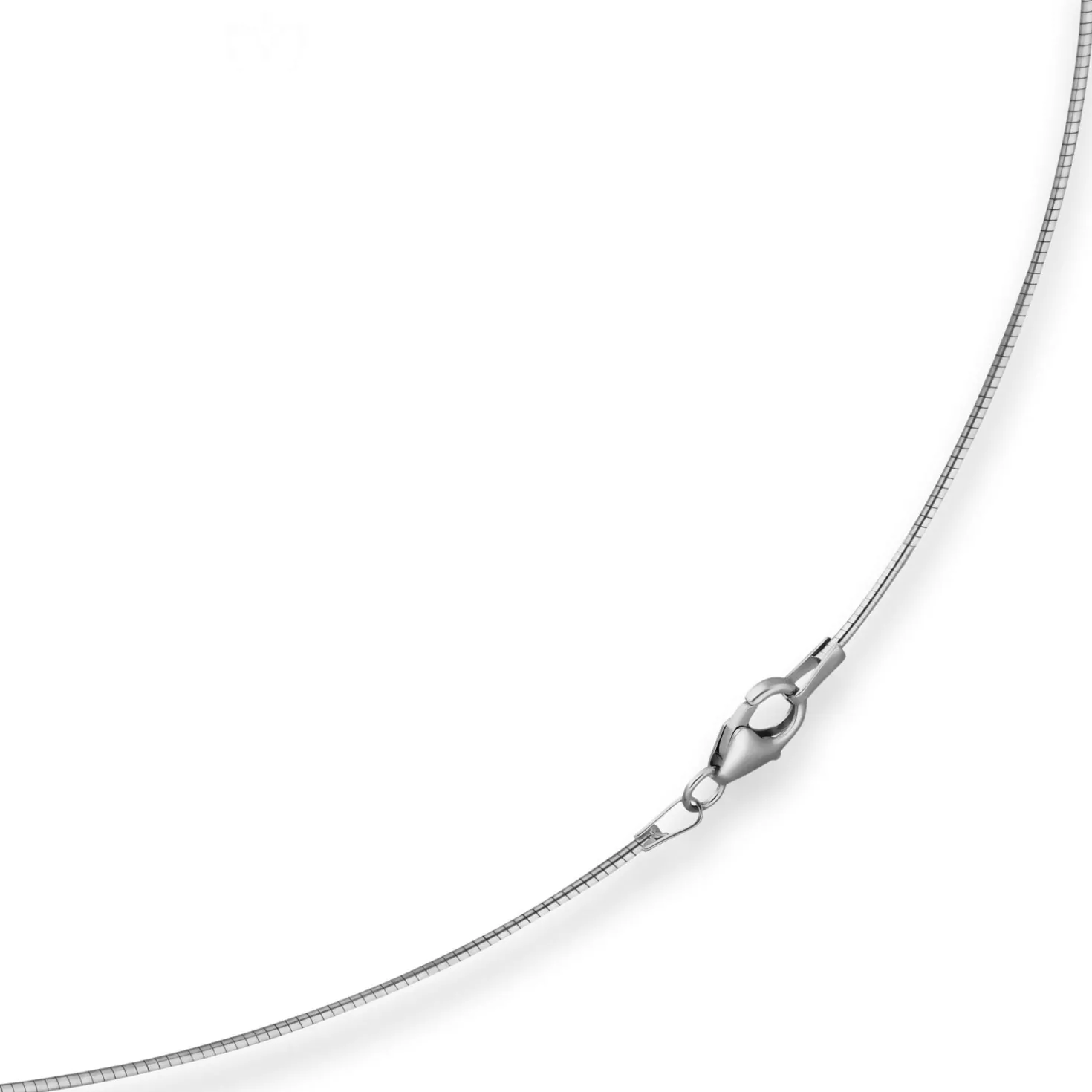 1mm Halsreif Omegakette Tondakette Collier Halskette aus 585 Gold Weißgold 42cm