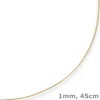 1mm Halsreif Omegakette Tondakette Collier Halskette aus 585 Gold Gelbgold 45cm