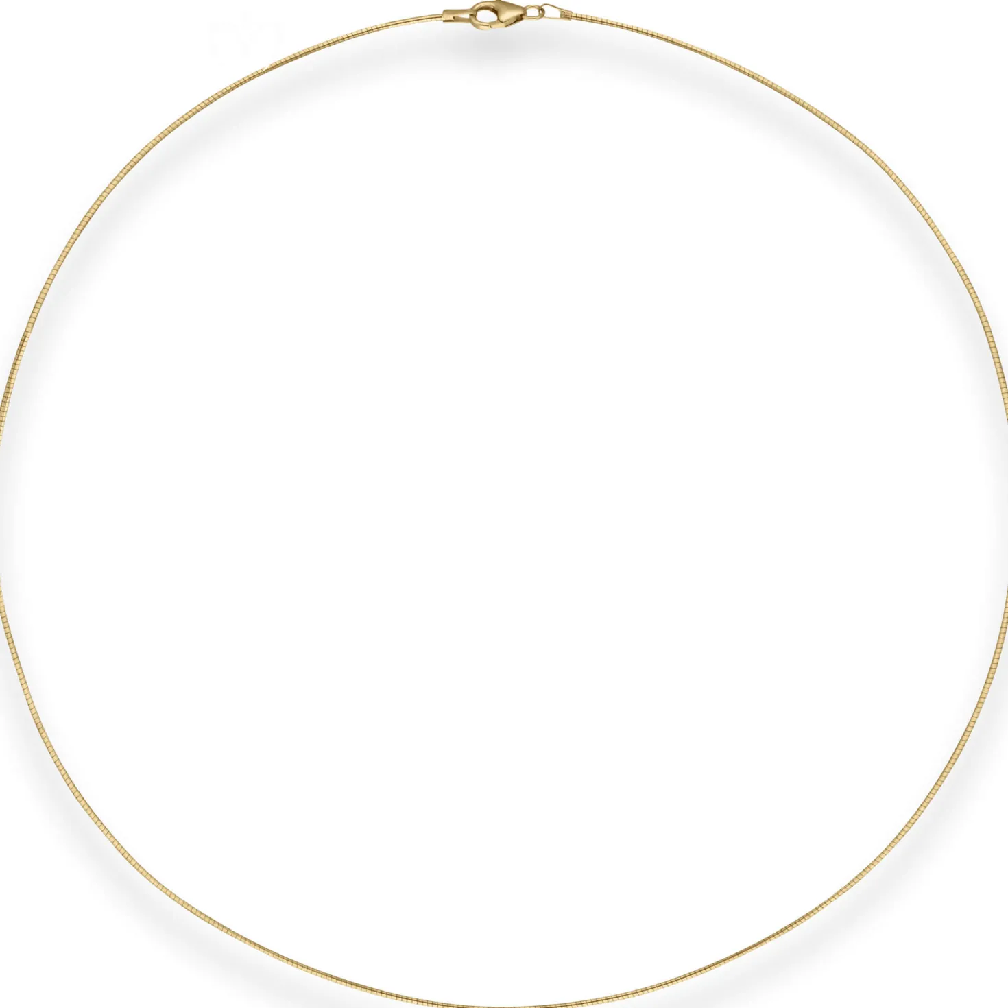 1mm Halsreif Omegakette Tondakette Collier Halskette aus 585 Gold Gelbgold 45cm