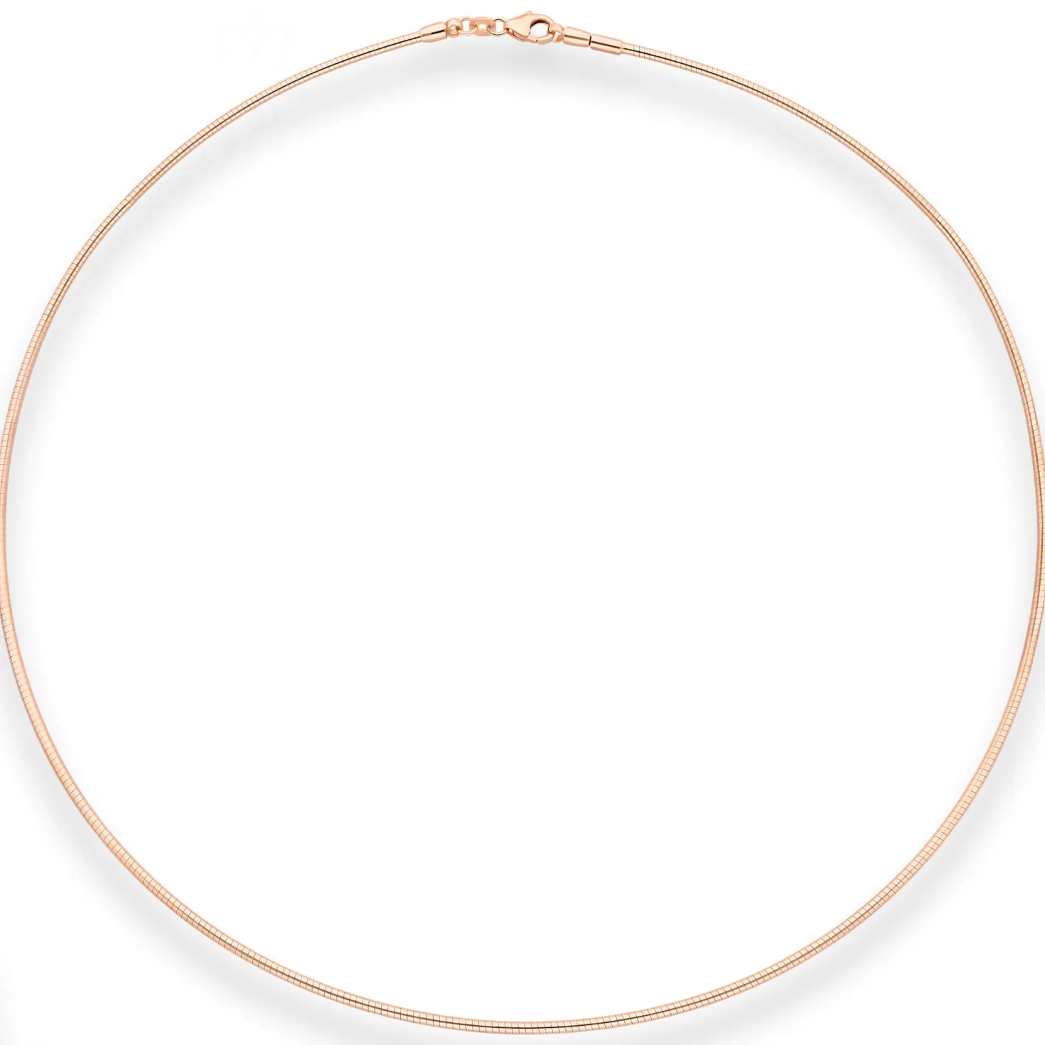 1,5mm Halsreif Omegakette Tondakette Collier Omegareif aus 750 Gold Rotgold 45cm