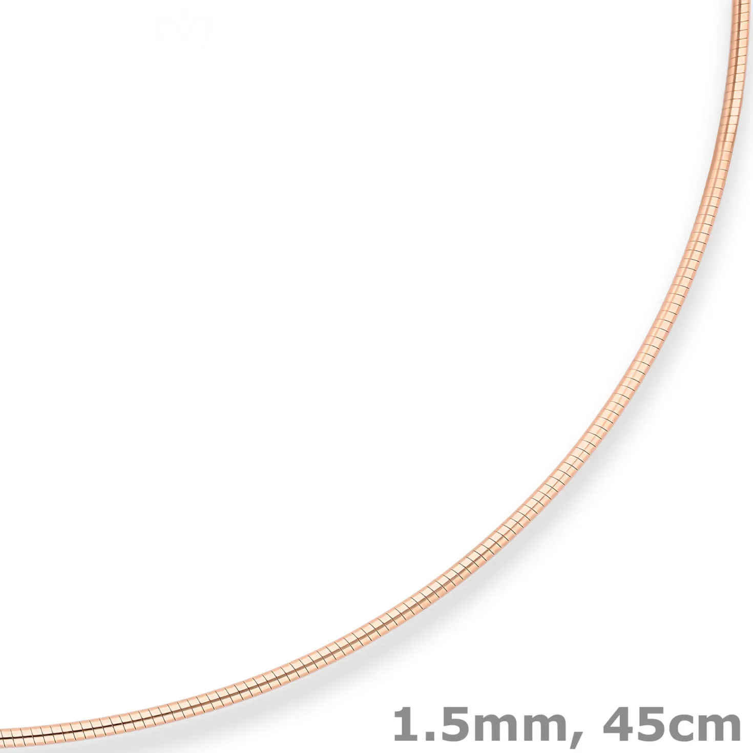 1,5mm Halsreif Omegakette Tondakette Collier Omegareif aus 750 Gold Rotgold 45cm