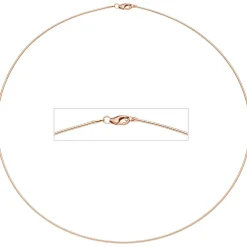 1,1mm Halsreif Omegareif aus 925 Silber rotgold vergoldet 45cm Halsschmuck