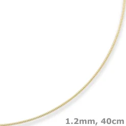 1,2mm Halsreif Omegareif Halskette aus 375 Gold Gelbgold 40cm