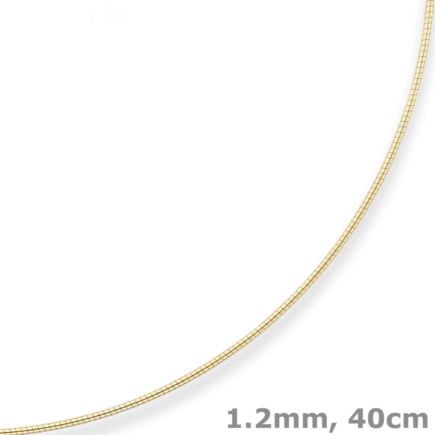 1,2mm Halsreif Omegareif Halskette aus 375 Gold Gelbgold 40cm
