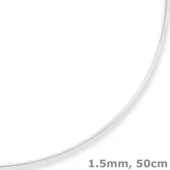 1,5mm Halsreif Omegareif Halskette aus 925 Silber 50cm