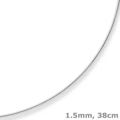 1,5mm Halsreif Omegareif Halskette aus 925 Silber 38cm