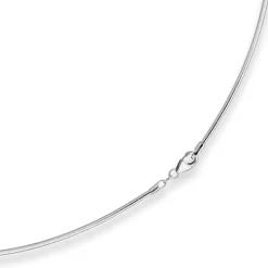 1,5mm Halsreif Omegareif Halskette aus 925 Silber rhodiniert 45cm