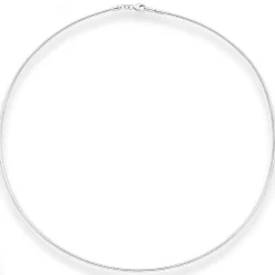 1,5mm Halsreif Omegareif Halskette aus 925 Silber rhodiniert 50cm