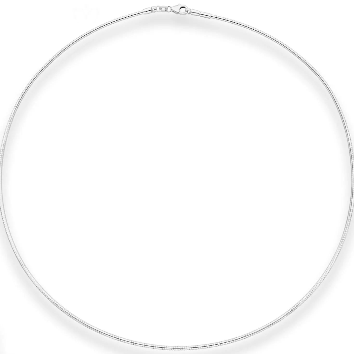 1,5mm Halsreif Omegareif Halskette aus 925 Silber rhodiniert 50cm