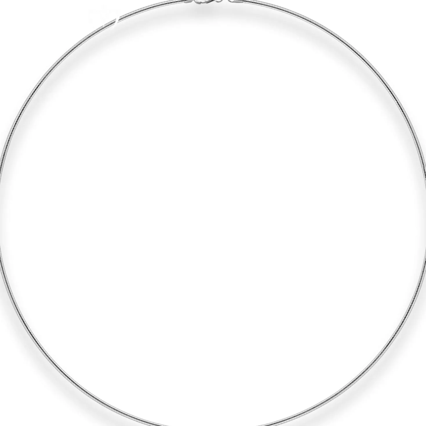 1,5mm Halsreif Omegareif Halskette aus 925 Silber rhodiniert 42cm
