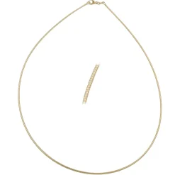 0,8mm Halsreif Omegareif Kette Rundkette aus 375 Gold Gelbgold, 42cm