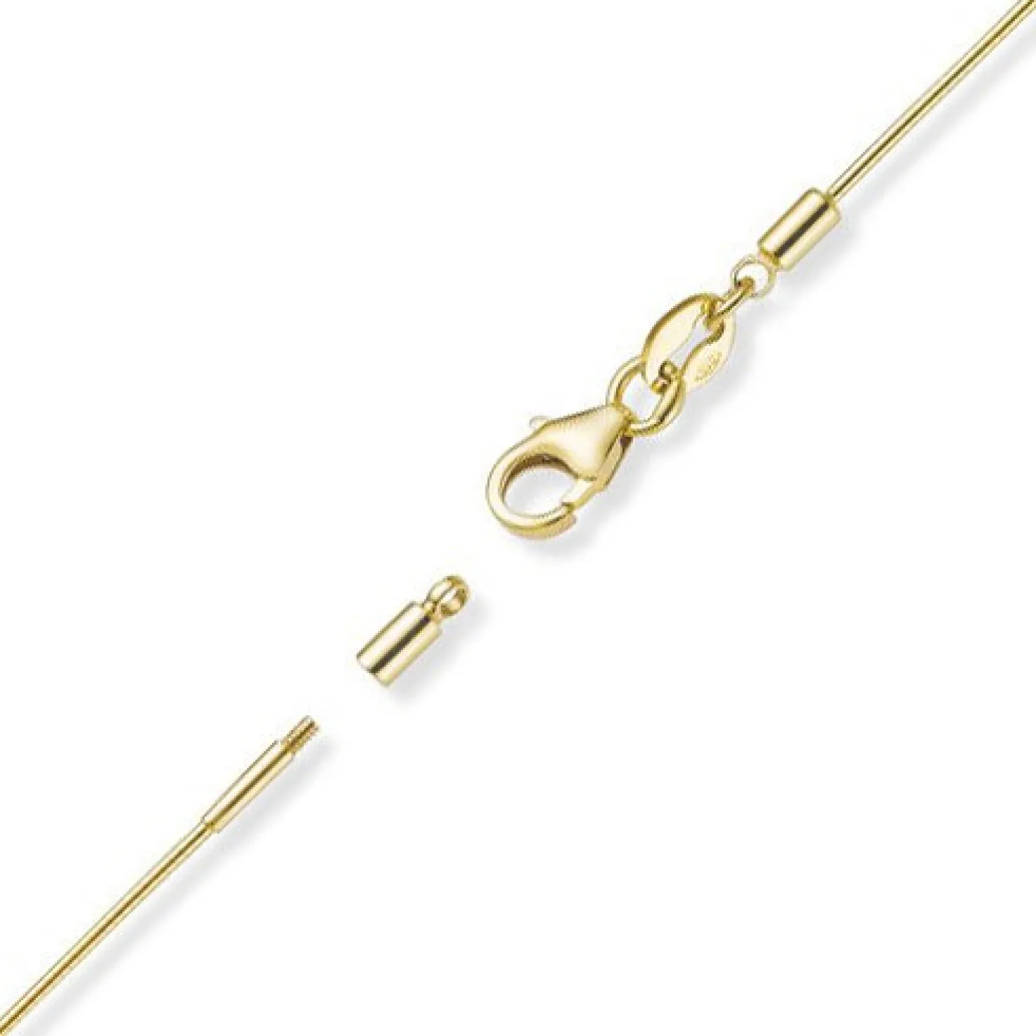 1,5mm Halsreif Omegareif Omegakette Collier 750 Gold Gelbgold 42cm abschraubbar