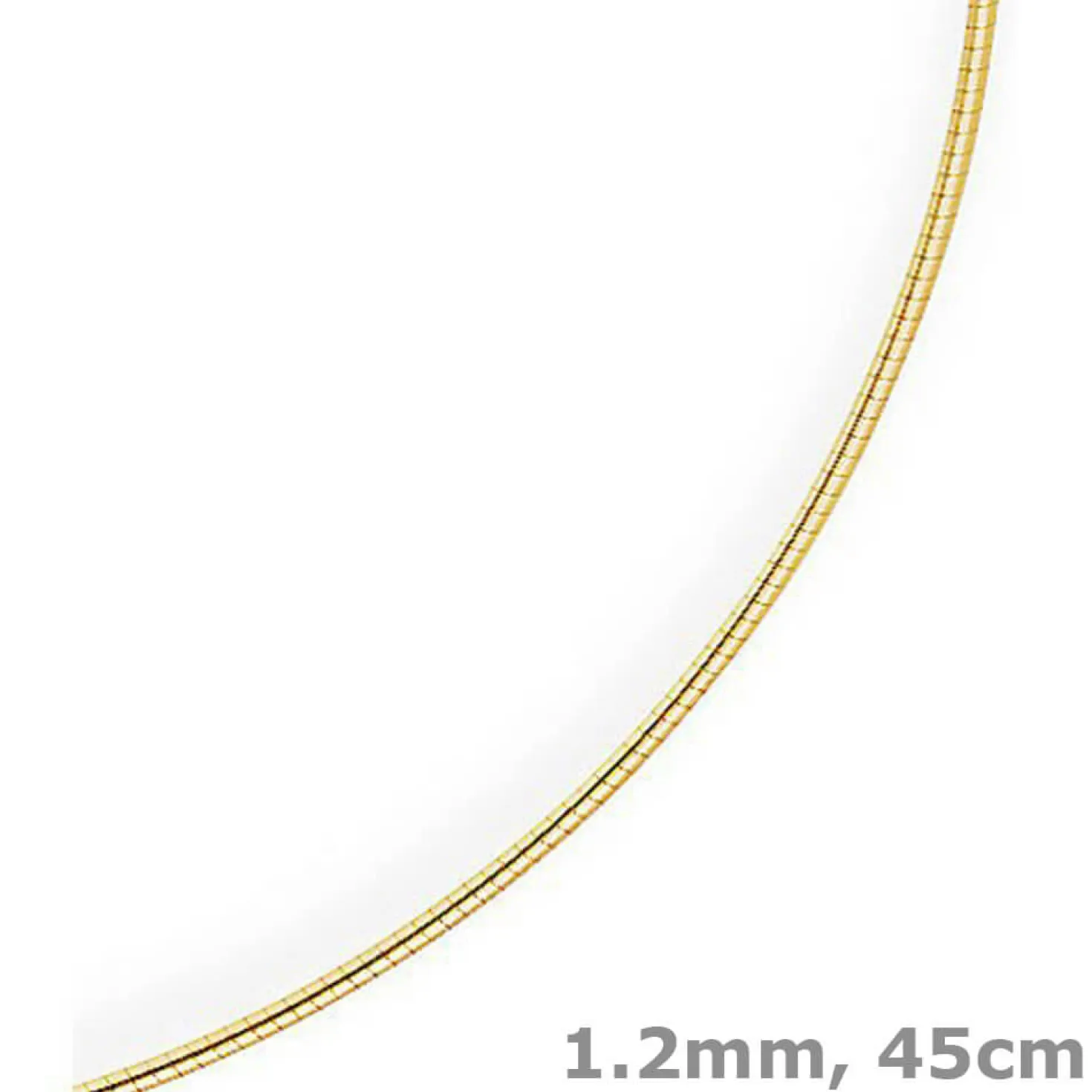 1,2mm Halsreif Omegareif Omegakette Collier 750 Gold Gelbgold, rund, 45cm