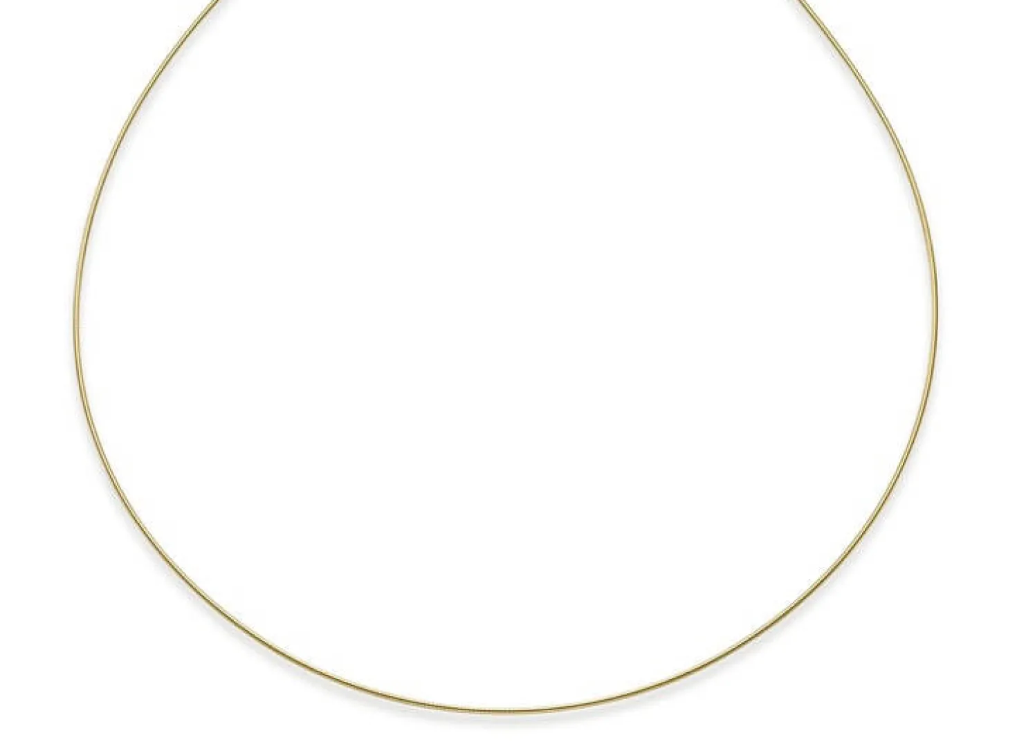 1,2mm Halsreif Omegareif Omegakette Collier 750 Gold Gelbgold, rund, 45cm