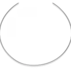 1,5mm Halsreif Omegareif Omegakette Collier 750 Gold Weißgold 45cm abschraubbar