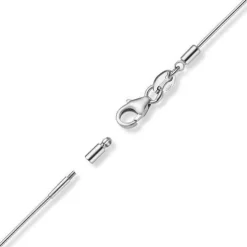 1,5mm Halsreif Omegareif Omegakette Collier 750 Gold Weißgold 50cm abschraubbar