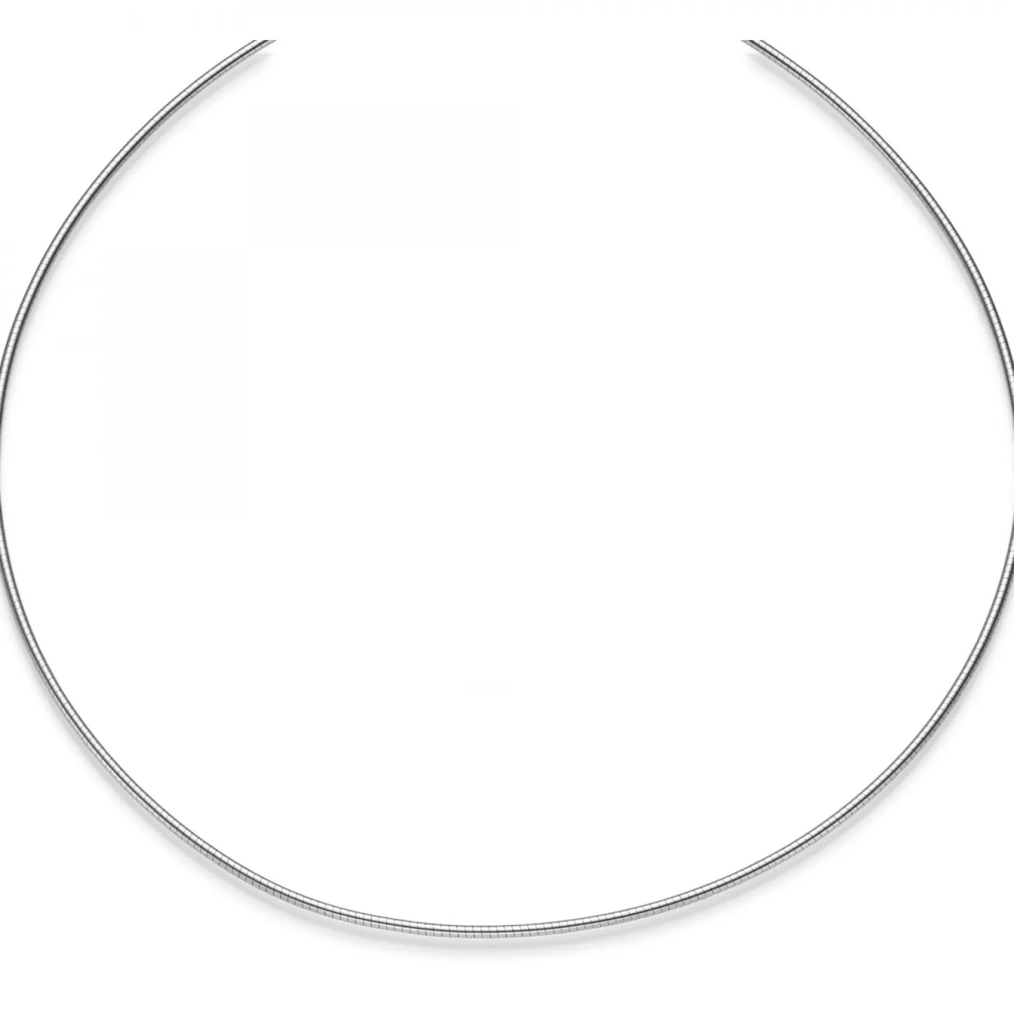 1,5mm Halsreif Omegareif Omegakette Collier 585 Gold Weißgold 42cm abschraubbar