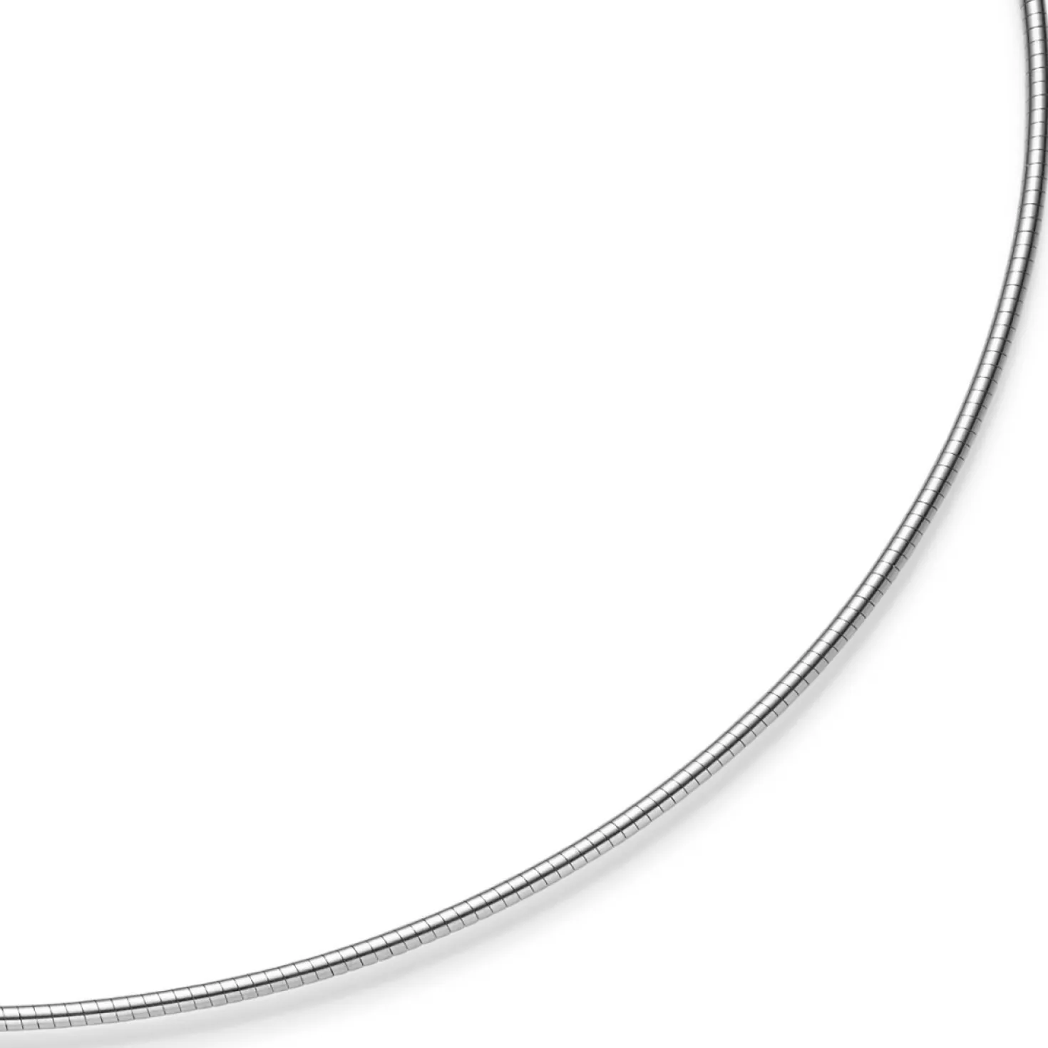 1,5mm Halsreif Omegareif Omegakette Collier 585 Gold Weißgold 42cm abschraubbar