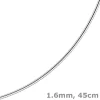 1,6mm Halsreif Omegareif Omegakette Collier 750 Gold Weißgold, rund, 45cm