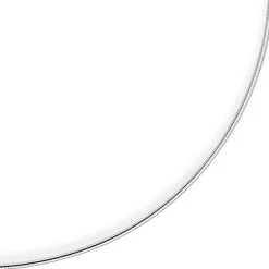 1,6mm Halsreif Omegareif Omegakette Collier 750 Gold Weißgold, rund, 45cm