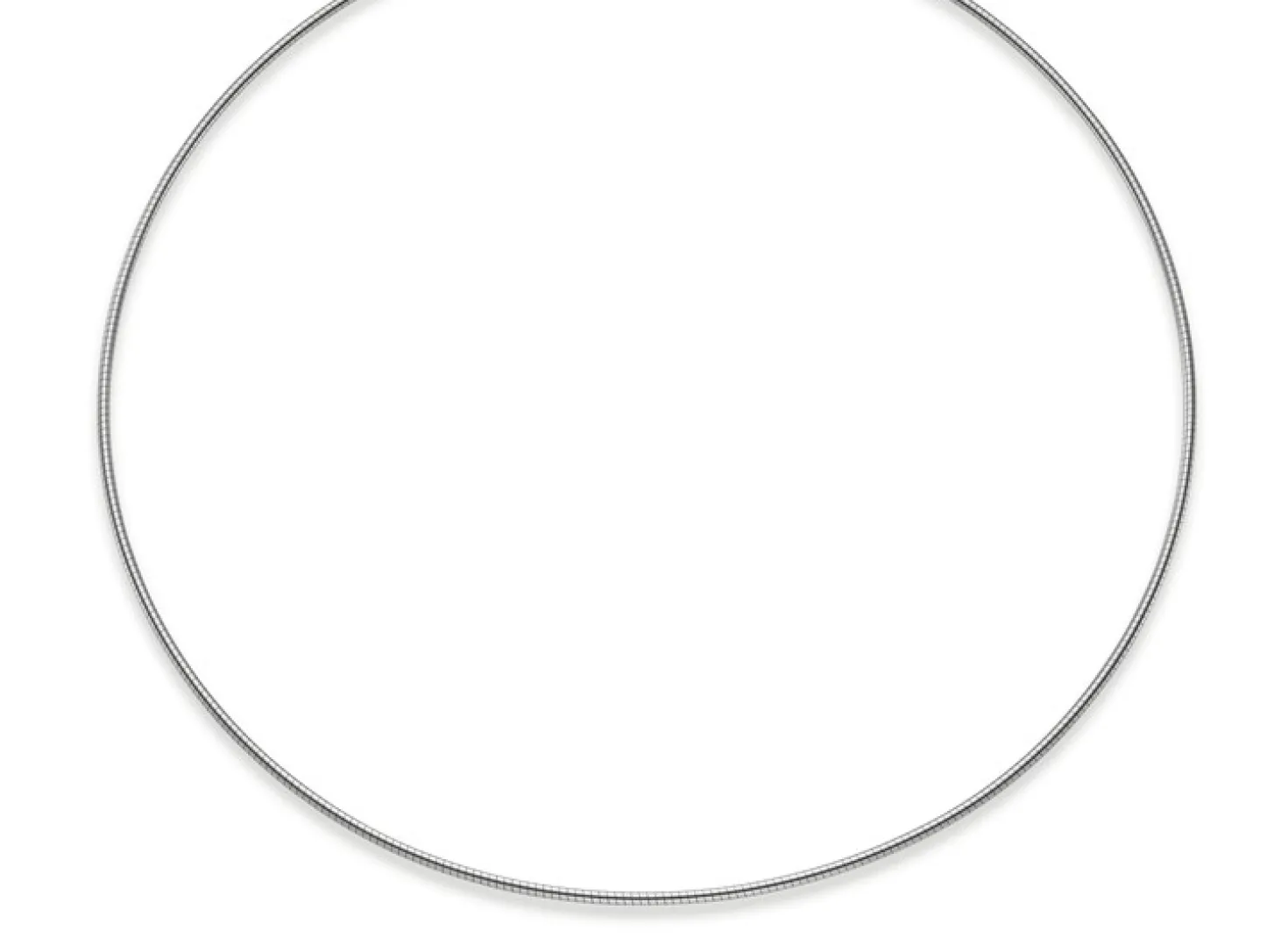 1,6mm Halsreif Omegareif Omegakette Collier 585 Gold Weißgold, rund, 50cm