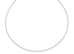 1,2mm Halsreif Omegareif Omegakette Collier 585 Gold Weißgold, rund, 50cm
