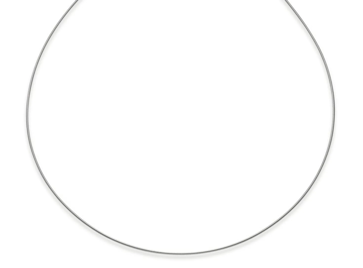 1,2mm Halsreif Omegareif Omegakette Collier 585 Gold Weißgold, rund, 50cm