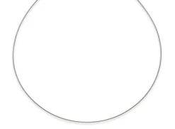 1,2mm Halsreif Omegareif Omegakette Collier 750 Gold Weißgold, rund, 50cm