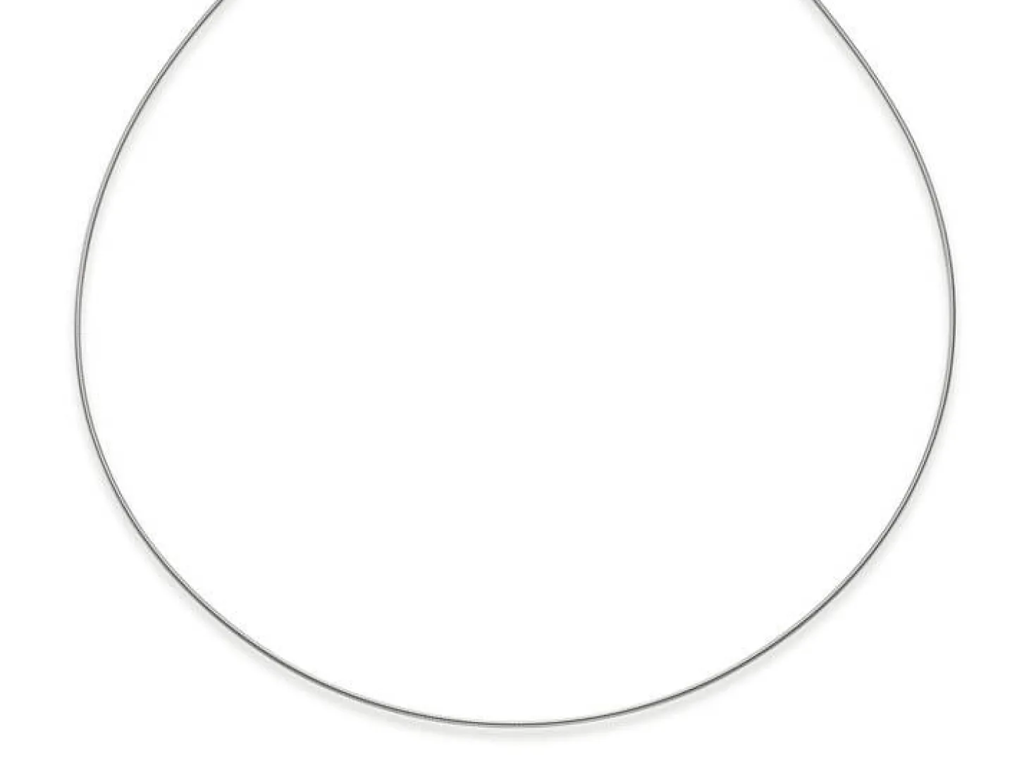1,2mm Halsreif Omegareif Omegakette Collier 750 Gold Weißgold, rund, 50cm